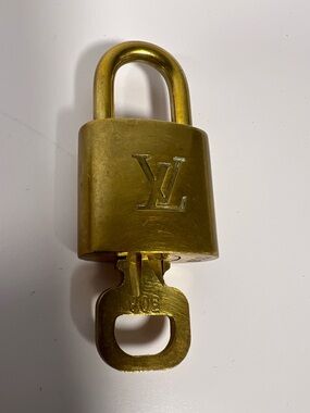 Louis Vuitton LV Brass Padlock Lock & Key Set #308 Made France